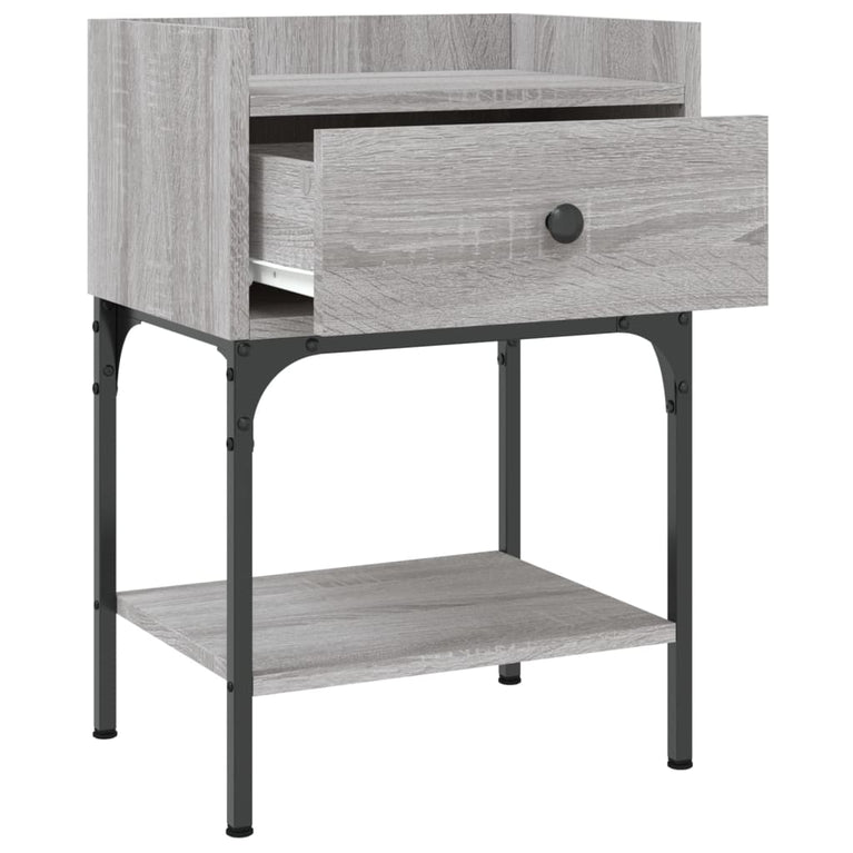 Nachtkastjes 2 st 40,5x31x60 cm bewerkt hout grijs sonoma eiken MeubelReus