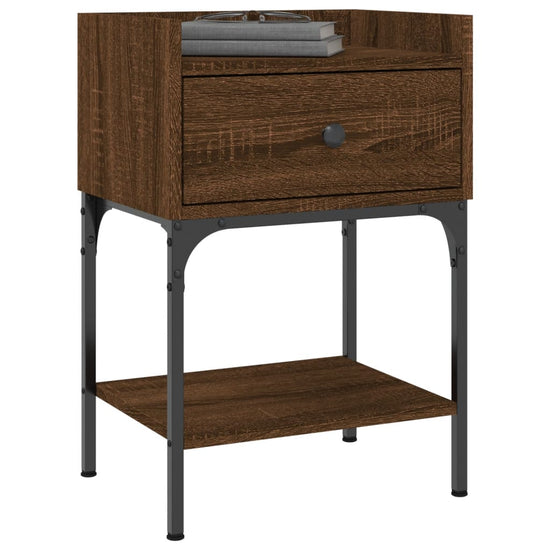 Nachtkastjes 2 st 40,5x31x60 cm bewerkt hout bruin eikenkleur MeubelReus