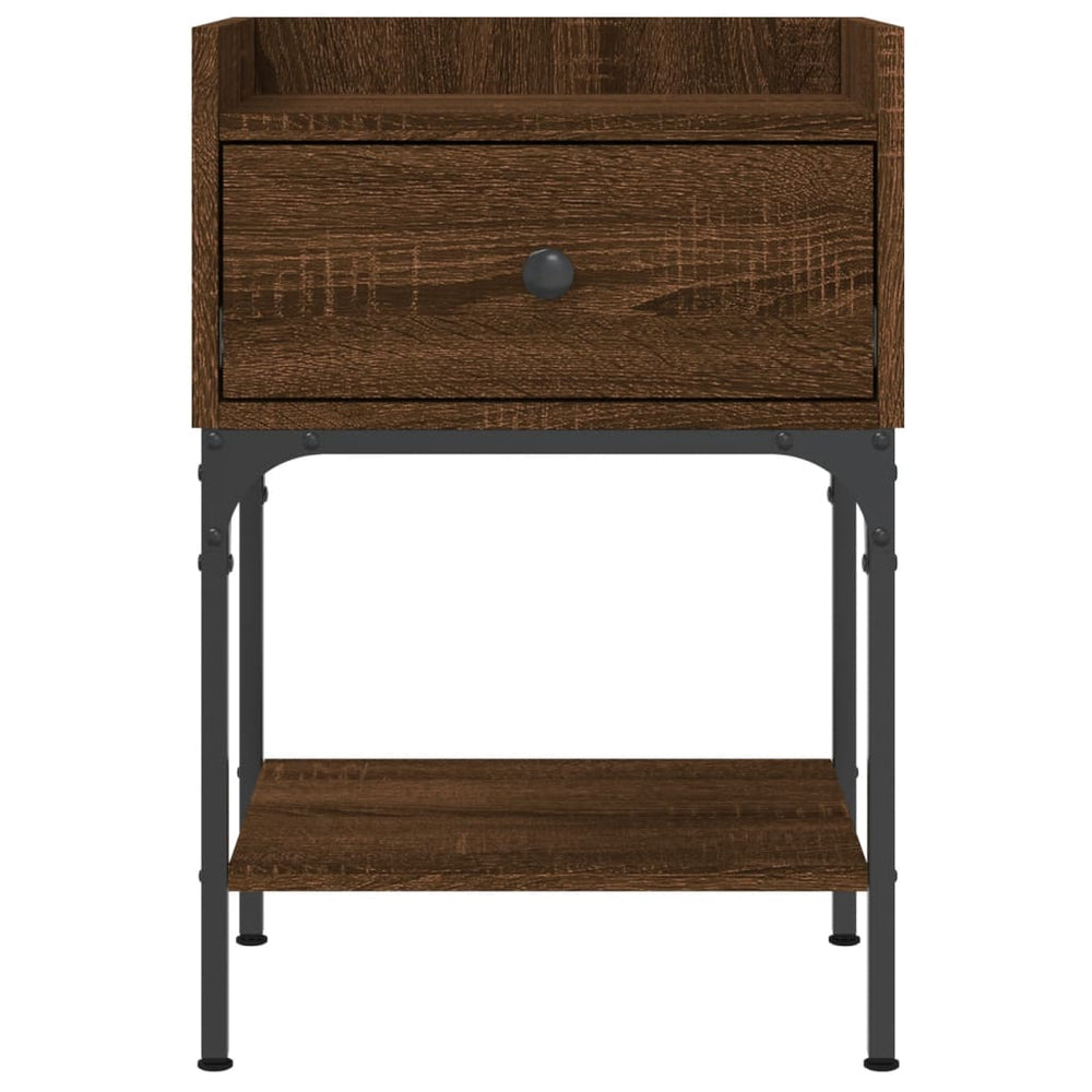 Nachtkastjes 2 st 40,5x31x60 cm bewerkt hout bruin eikenkleur MeubelReus