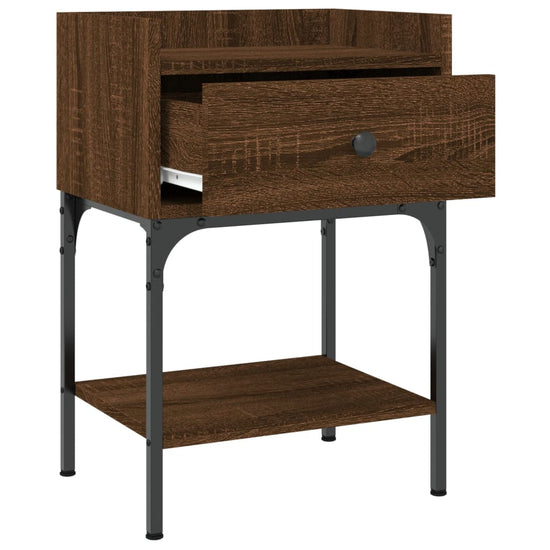 Nachtkastjes 2 st 40,5x31x60 cm bewerkt hout bruin eikenkleur MeubelReus