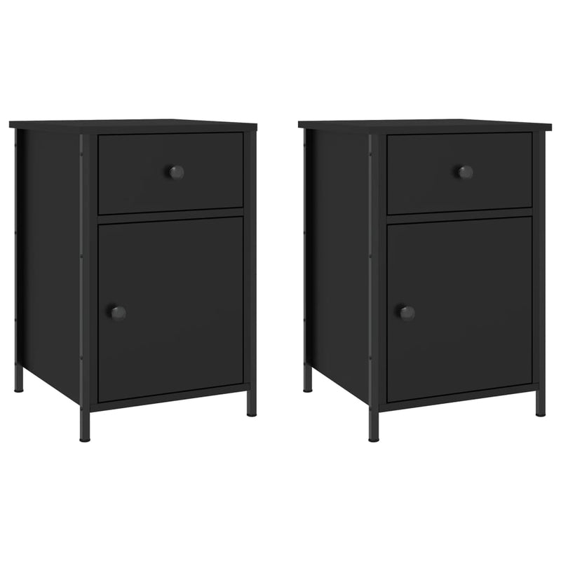 Nachtkastjes 2 st 40x42x60 cm bewerkt hout zwart MeubelReus