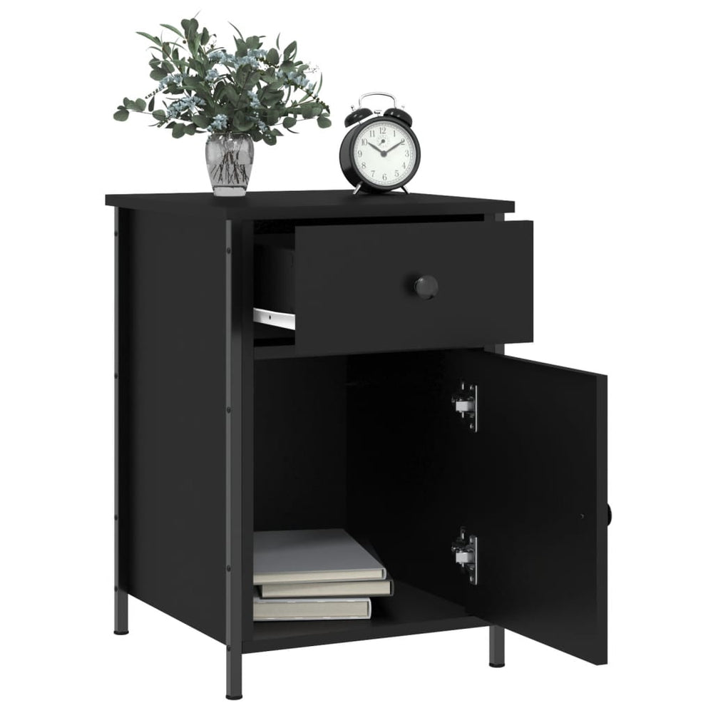 Nachtkastjes 2 st 40x42x60 cm bewerkt hout zwart MeubelReus