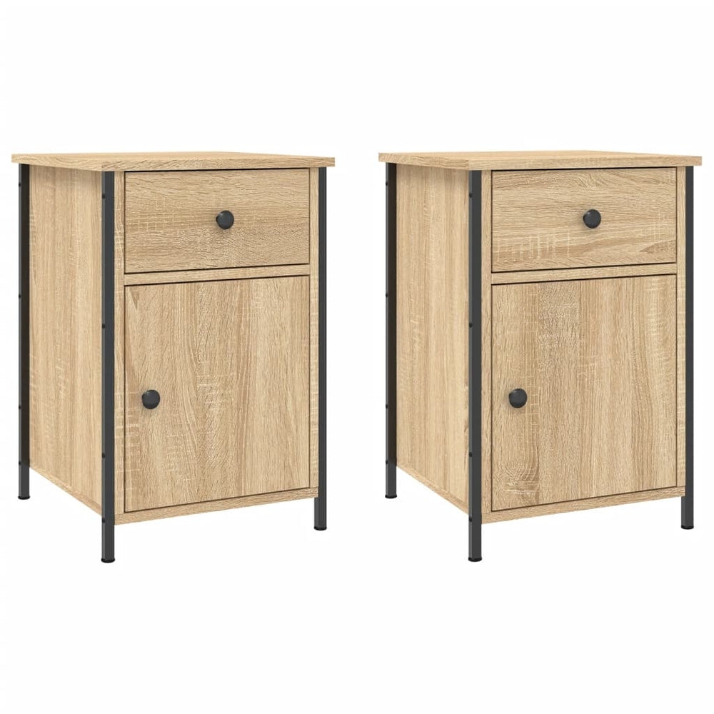 Nachtkastjes 2 st 40x42x60 cm bewerkt hout sonoma eikenkleurig MeubelReus