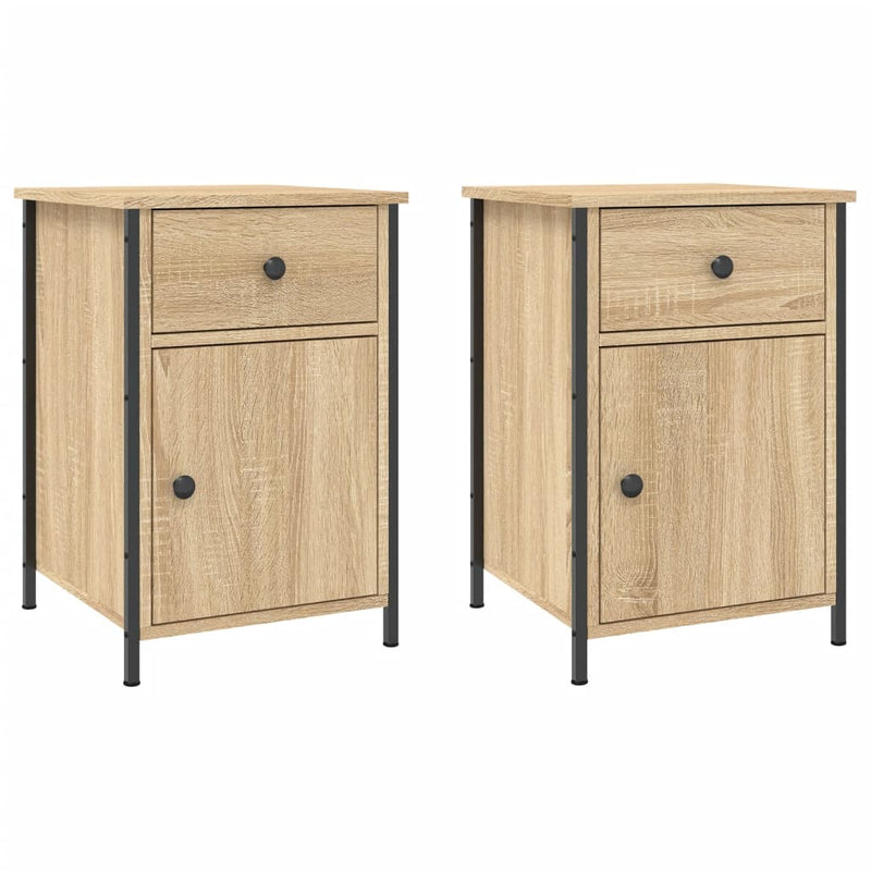 Nachtkastjes 2 st 40x42x60 cm bewerkt hout sonoma eikenkleurig MeubelReus