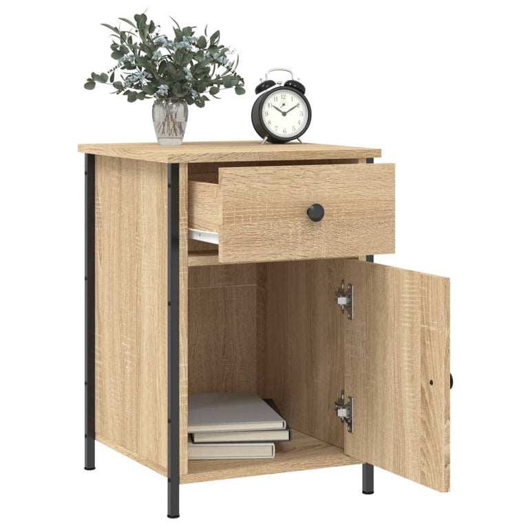 Nachtkastjes 2 st 40x42x60 cm bewerkt hout sonoma eikenkleurig MeubelReus