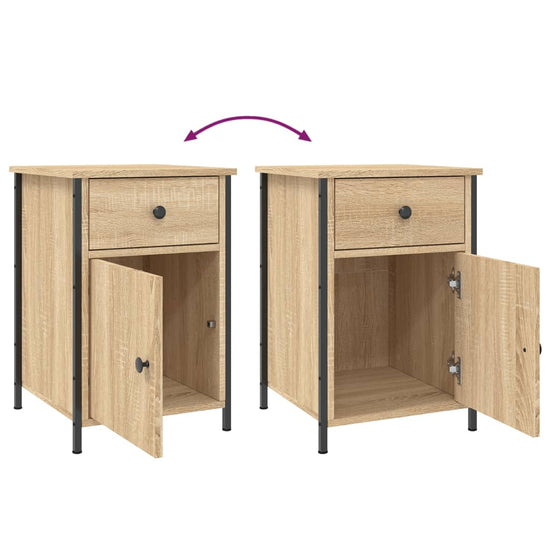 Nachtkastjes 2 st 40x42x60 cm bewerkt hout sonoma eikenkleurig MeubelReus
