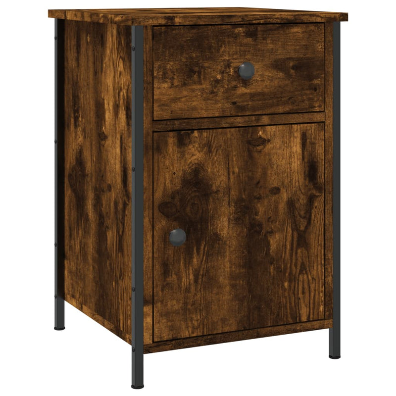 Nachtkastje 40x42x60 cm bewerkt hout gerookt eikenkleurig MeubelReus