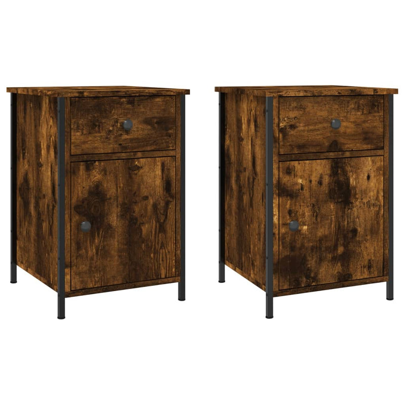 Nachtkastjes 2 st 40x42x60 cm bewerkt hout gerookt eikenkleurig MeubelReus