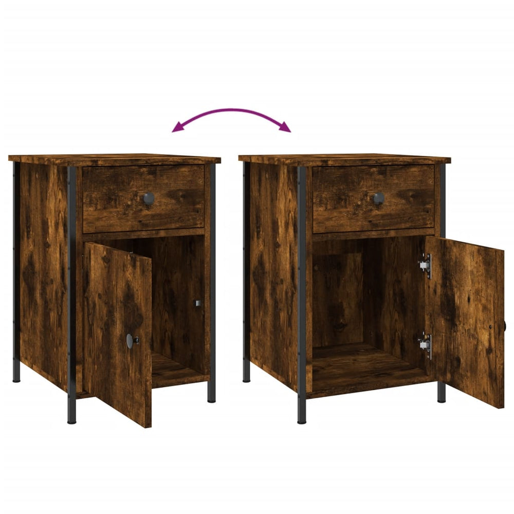 Nachtkastjes 2 st 40x42x60 cm bewerkt hout gerookt eikenkleurig MeubelReus