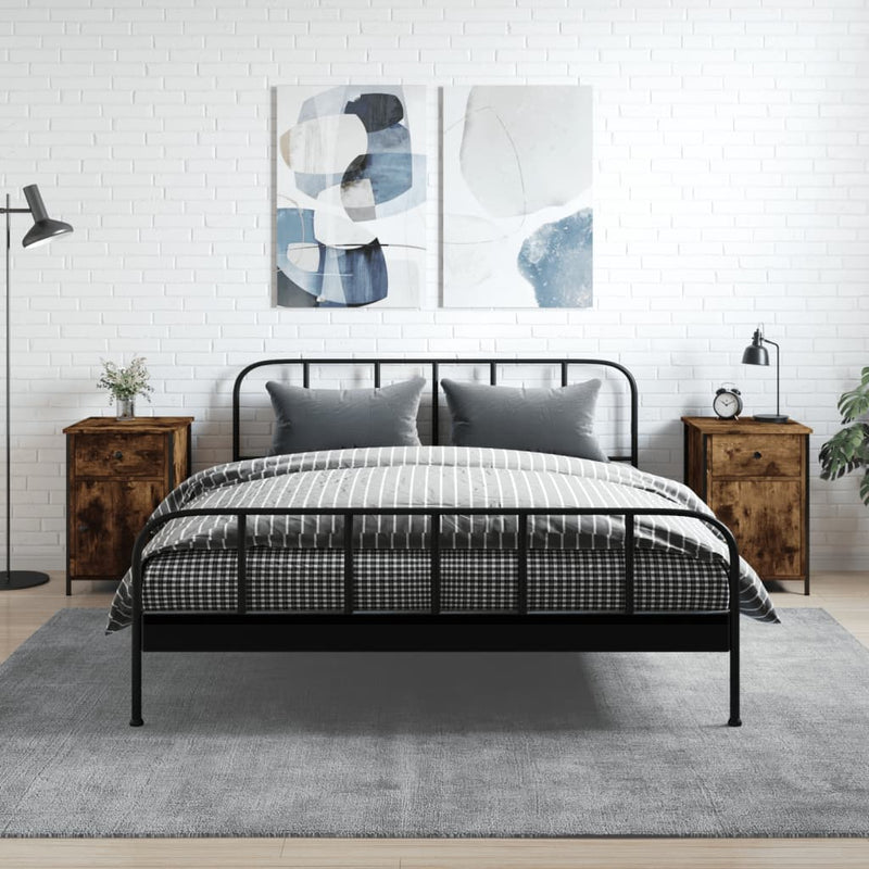 Nachtkastjes 2 st 40x42x60 cm bewerkt hout gerookt eikenkleurig MeubelReus