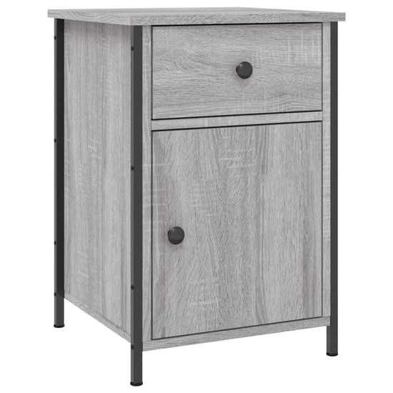 Nachtkastje 40x42x60 cm bewerkt hout grijs sonoma eikenkleurig MeubelReus