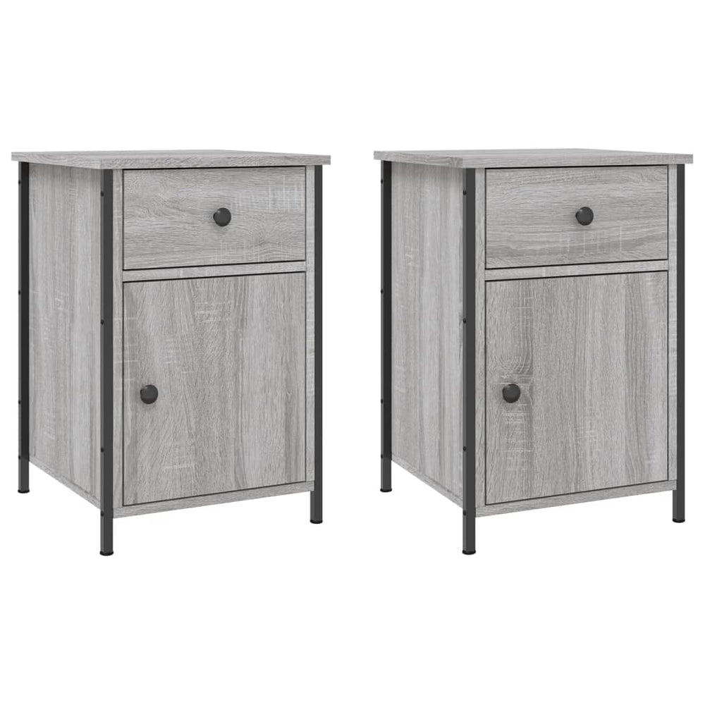 Nachtkastjes 2 st 40x42x60 cm bewerkt hout grijs sonoma eiken MeubelReus