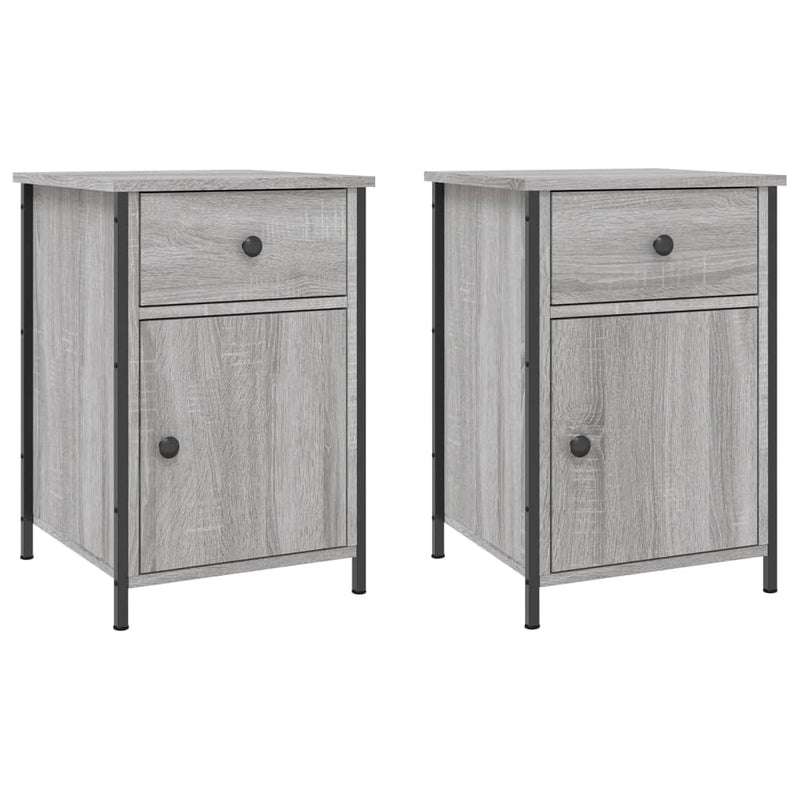 Nachtkastjes 2 st 40x42x60 cm bewerkt hout grijs sonoma eiken MeubelReus