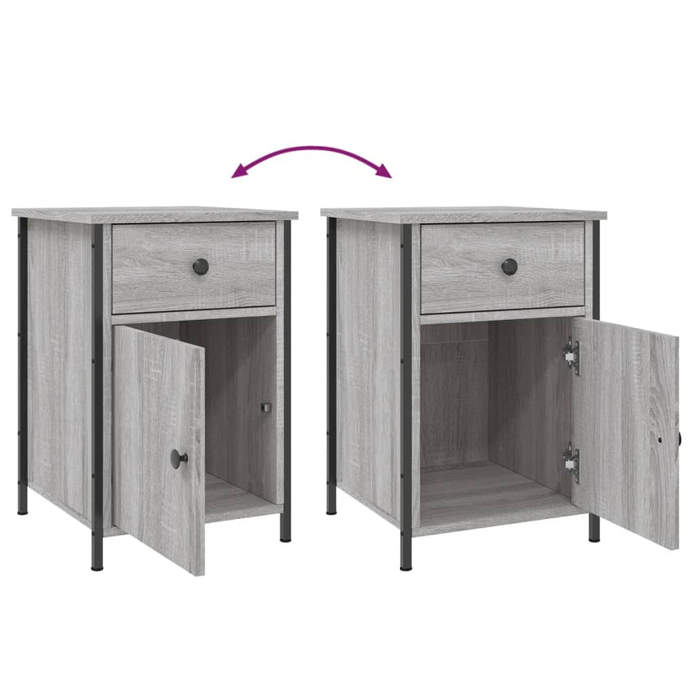 Nachtkastjes 2 st 40x42x60 cm bewerkt hout grijs sonoma eiken MeubelReus