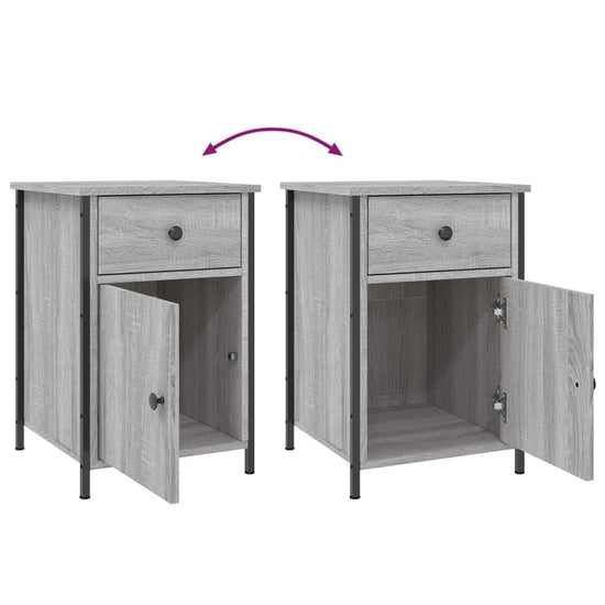 Nachtkastjes 2 st 40x42x60 cm bewerkt hout grijs sonoma eiken MeubelReus