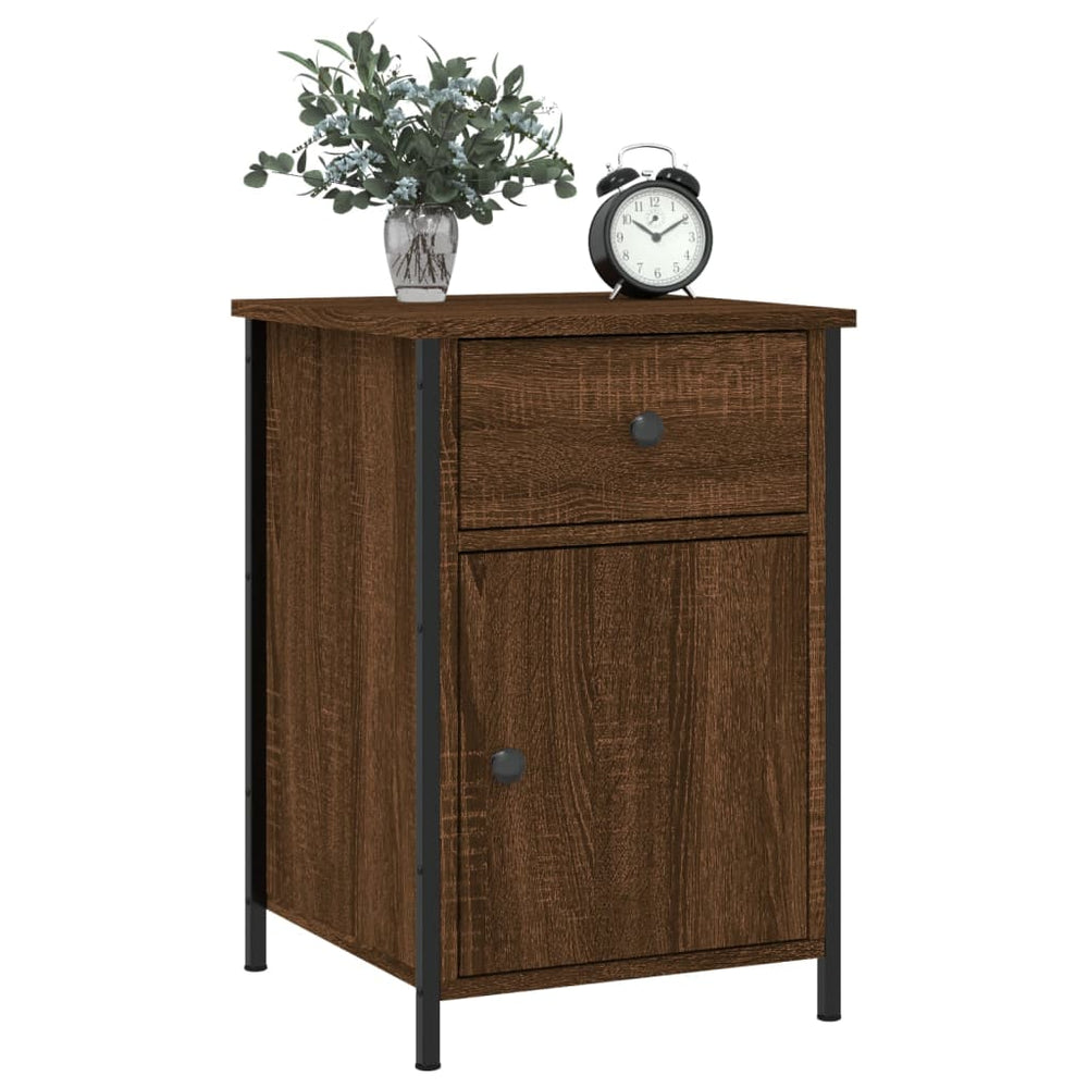 Nachtkastjes 2 st 40x42x60 cm bewerkt hout bruin eikenkleur MeubelReus