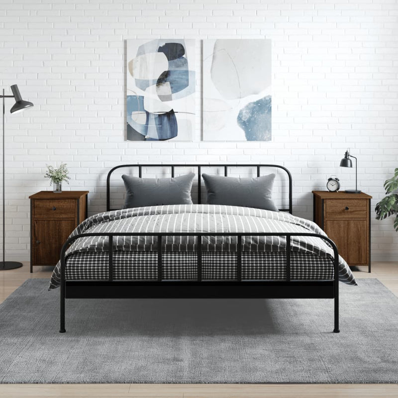Nachtkastjes 2 st 40x42x60 cm bewerkt hout bruin eikenkleur MeubelReus
