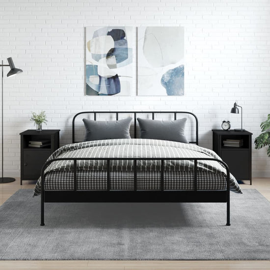 Nachtkastjes 2 st 40x42x60 cm bewerkt hout zwart MeubelReus