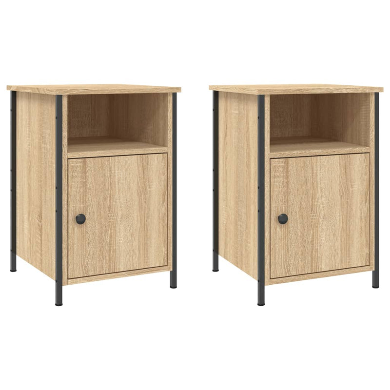 Nachtkastjes 2 st 40x42x60 cm bewerkt hout sonoma eikenkleurig MeubelReus