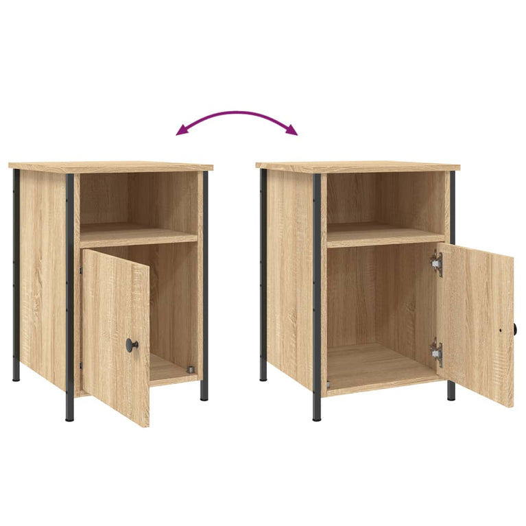 Nachtkastjes 2 st 40x42x60 cm bewerkt hout sonoma eikenkleurig MeubelReus