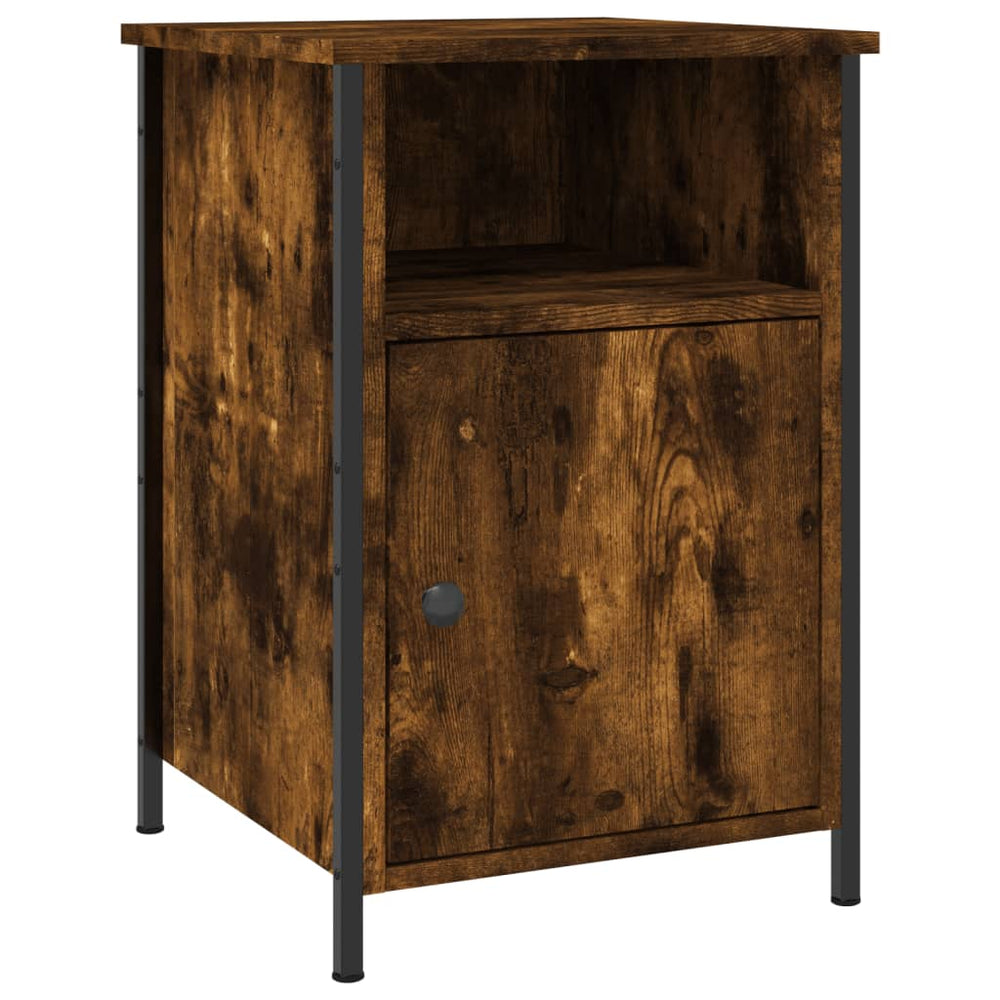 Nachtkastje 40x42x60 cm bewerkt hout gerookt eikenkleurig MeubelReus
