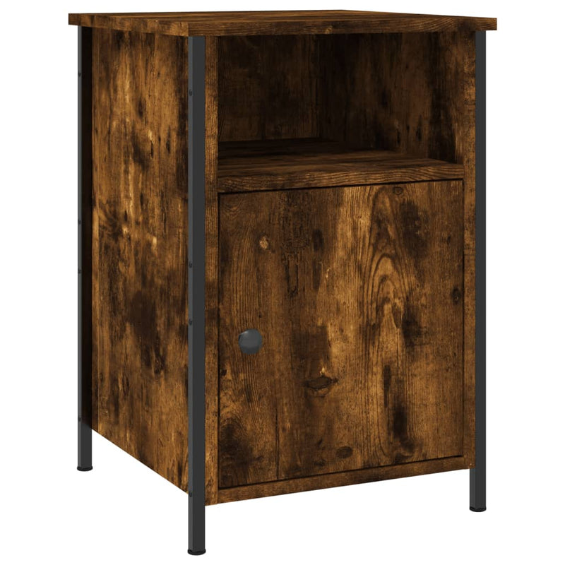 Nachtkastje 40x42x60 cm bewerkt hout gerookt eikenkleurig MeubelReus