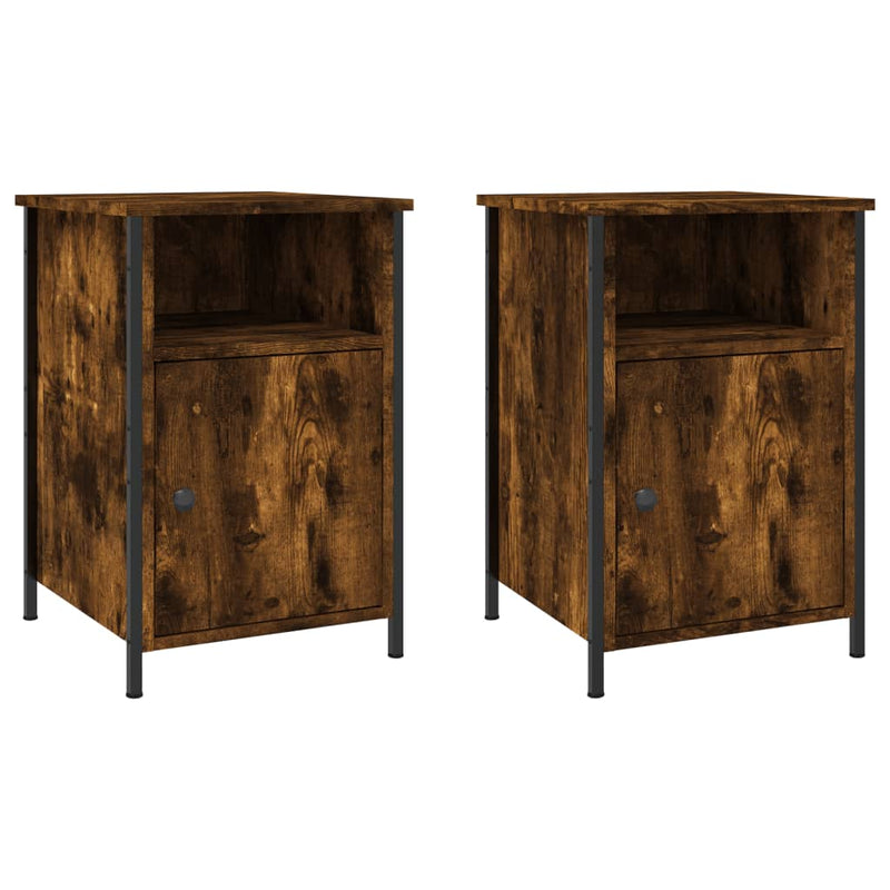 Nachtkastjes 2 st 40x42x60 cm bewerkt hout gerookt eikenkleurig MeubelReus