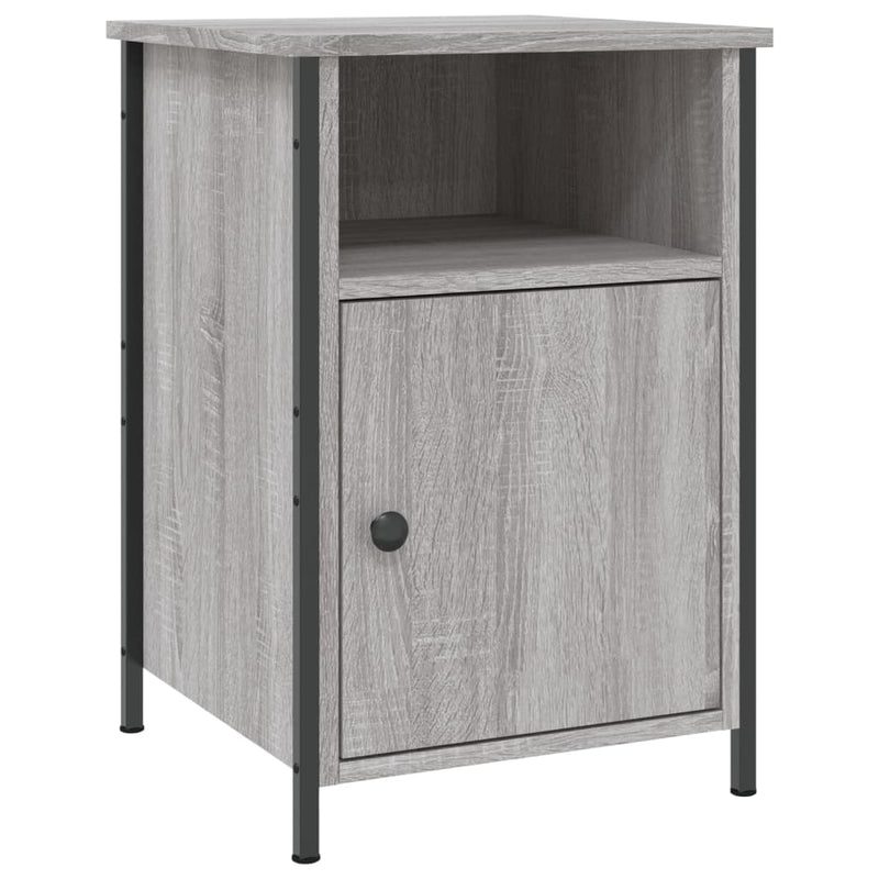 Nachtkastje 40x42x60 cm bewerkt hout grijs sonoma eikenkleurig MeubelReus