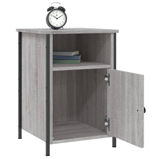 Nachtkastje 40x42x60 cm bewerkt hout grijs sonoma eikenkleurig MeubelReus