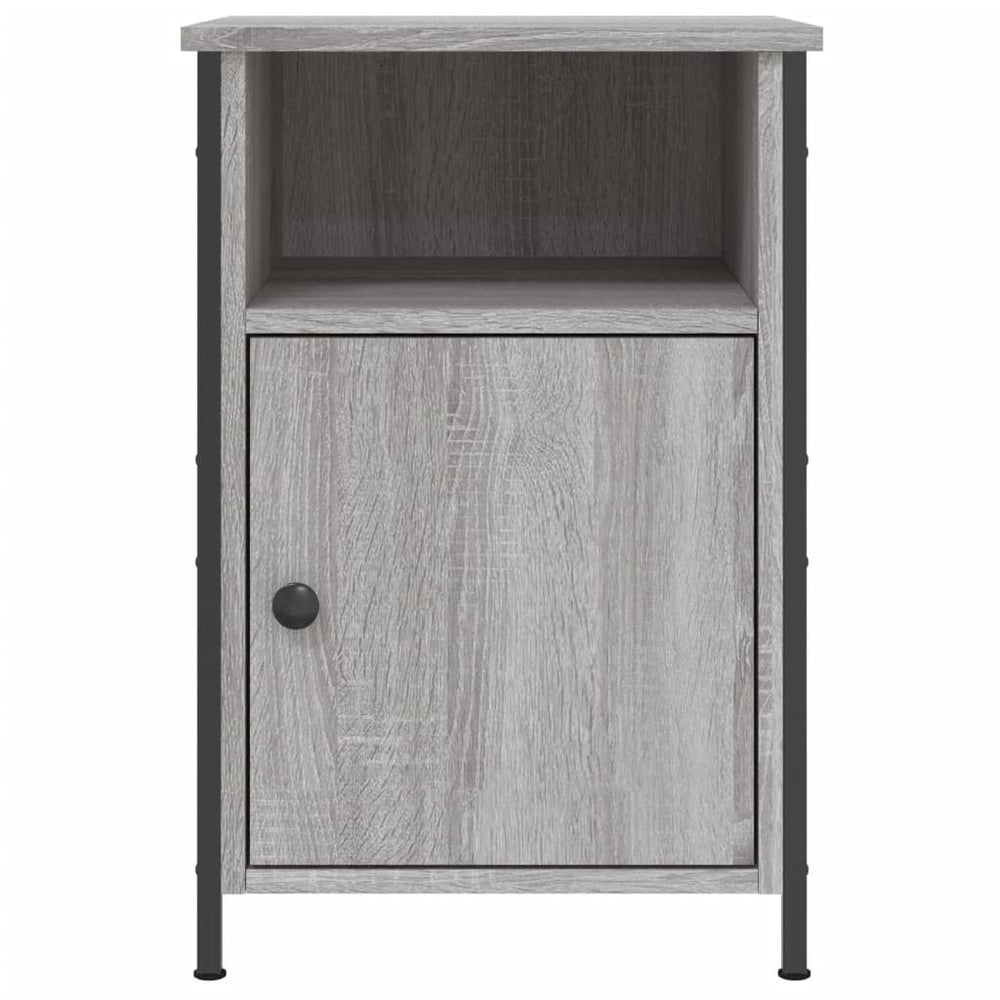 Nachtkastje 40x42x60 cm bewerkt hout grijs sonoma eikenkleurig MeubelReus