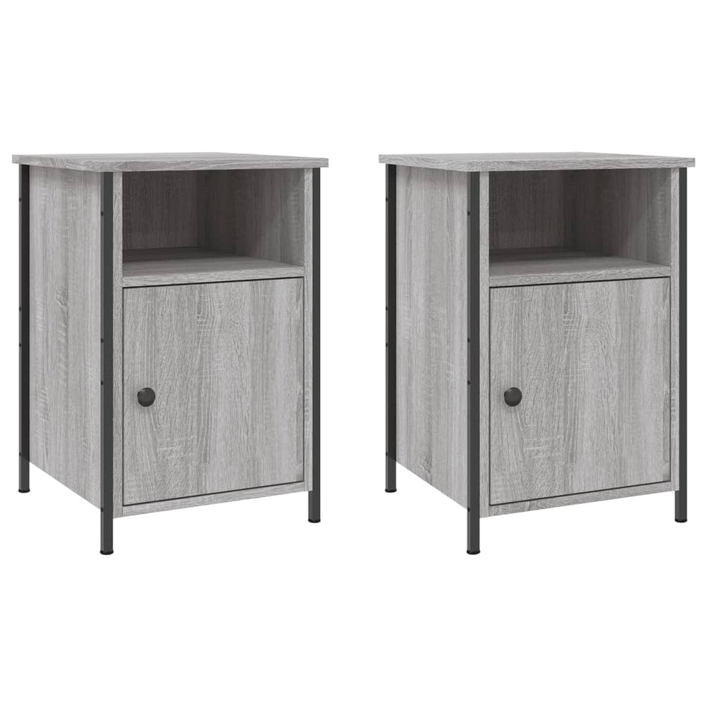 Nachtkastjes 2 st 40x42x60 cm bewerkt hout grijs sonoma eiken MeubelReus
