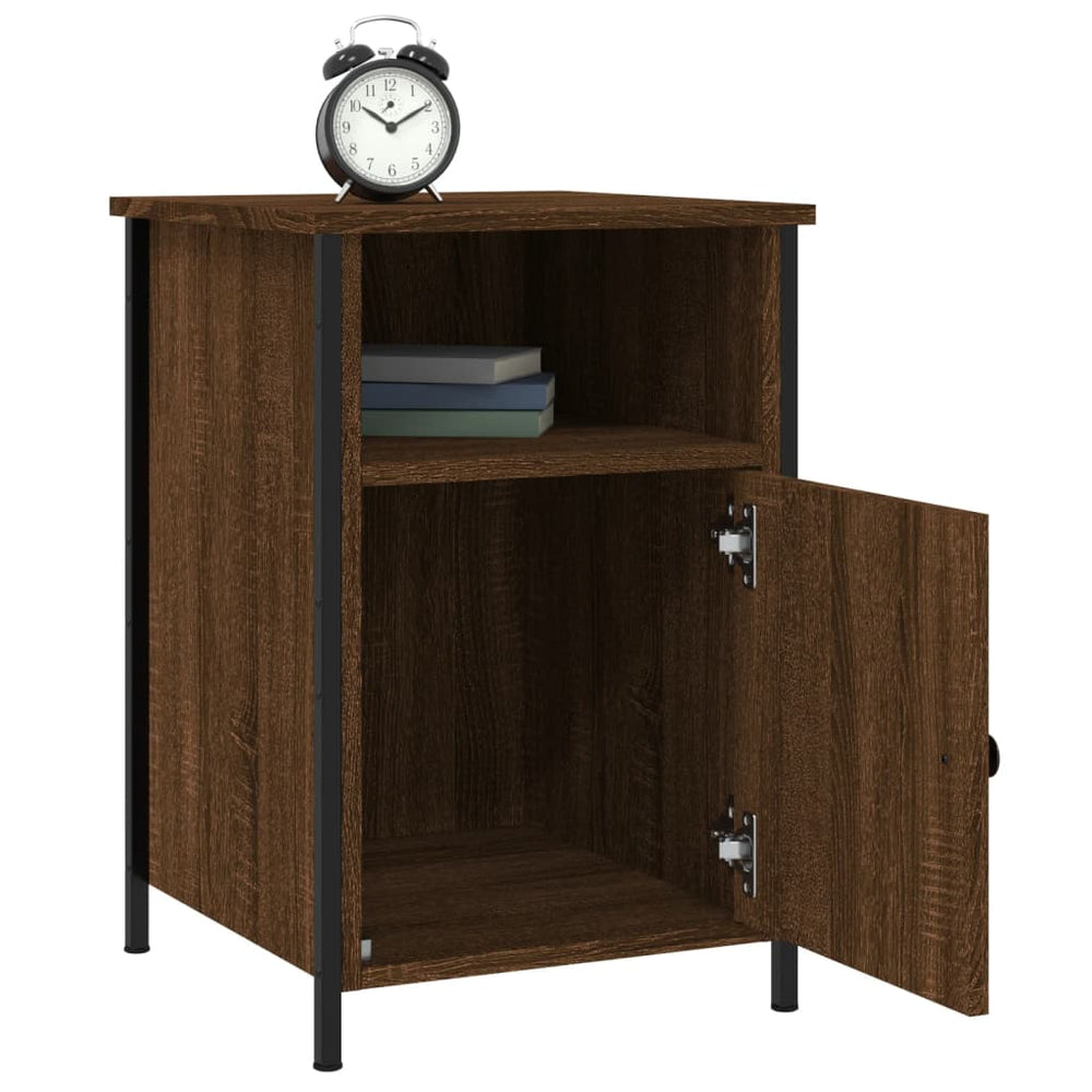 Nachtkastje 40x42x60 cm bewerkt hout bruin eikenkleur MeubelReus