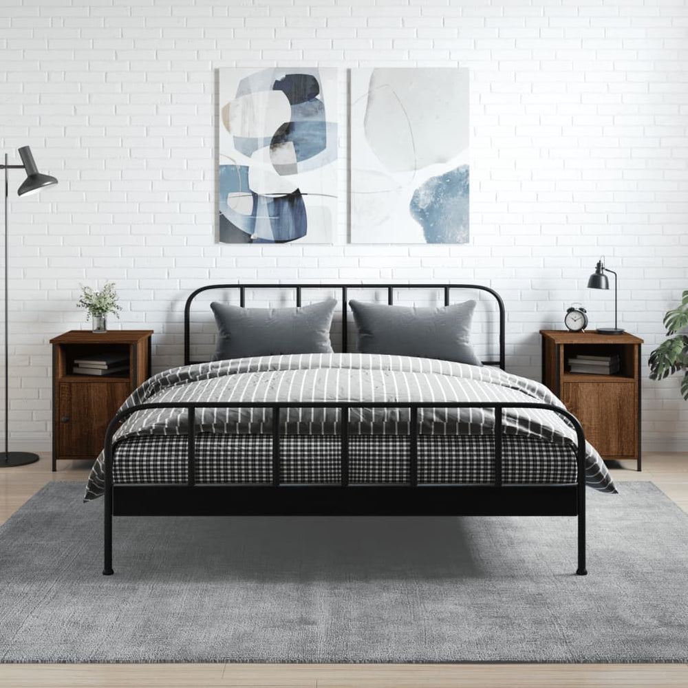 Nachtkastjes 2 st 40x42x60 cm bewerkt hout bruin eikenkleur MeubelReus