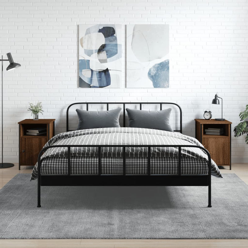 Nachtkastjes 2 st 40x42x60 cm bewerkt hout bruin eikenkleur MeubelReus