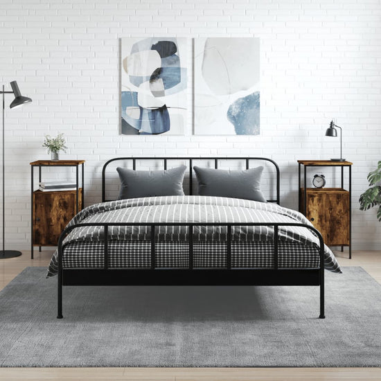 Nachtkastjes 2 st 41x31x80 cm bewerkt hout gerookt eikenkleurig MeubelReus