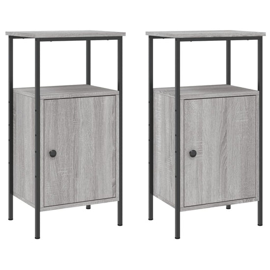 Nachtkastjes 2 st 41x31x80 cm bewerkt hout grijs sonoma eiken MeubelReus