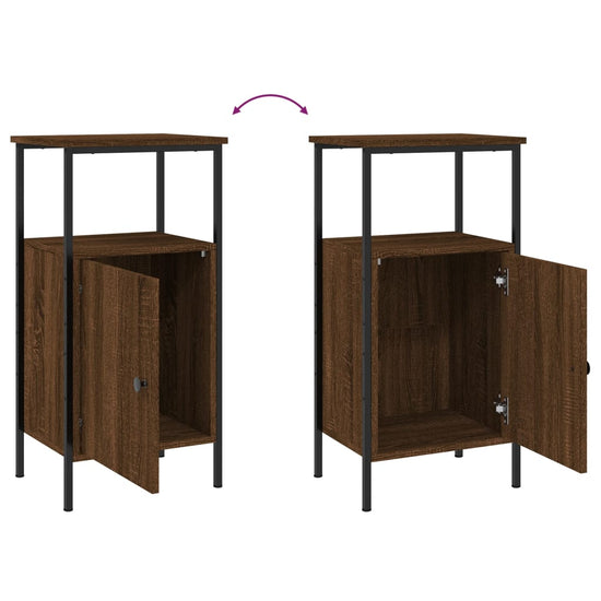 Nachtkastjes 2 st 41x31x80 cm bewerkt hout bruin eikenkleur MeubelReus