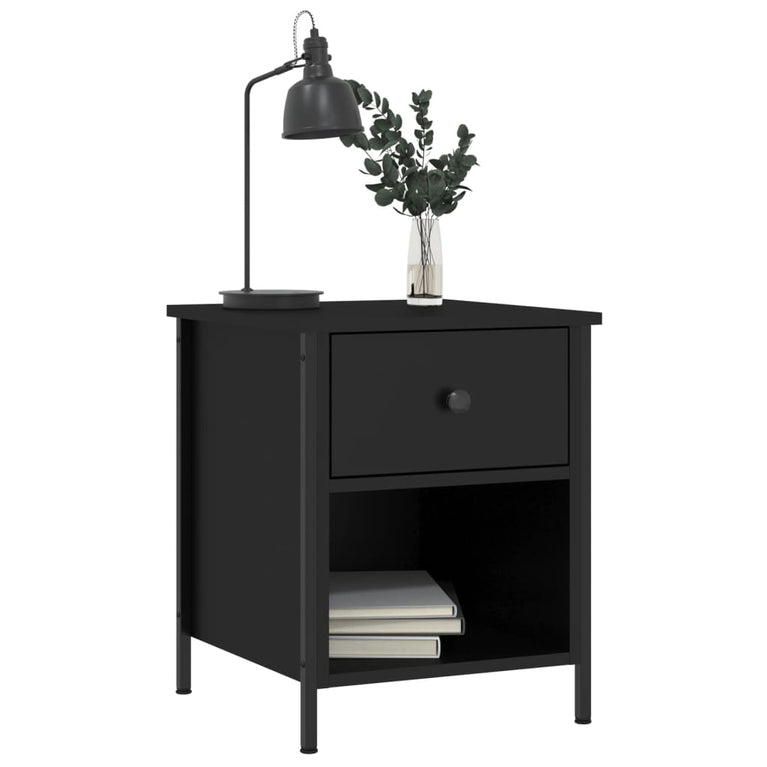 Nachtkastjes 2 st 40x42x50 cm bewerkt hout zwart MeubelReus