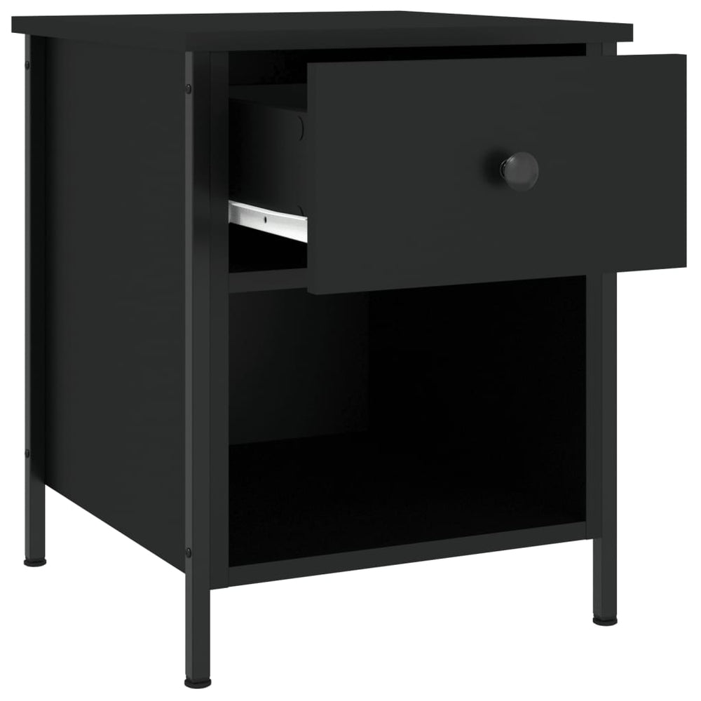 Nachtkastjes 2 st 40x42x50 cm bewerkt hout zwart MeubelReus