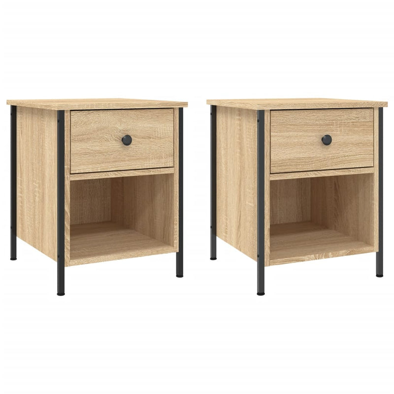 Nachtkastjes 2 st 40x42x50 cm bewerkt hout sonoma eikenkleurig MeubelReus