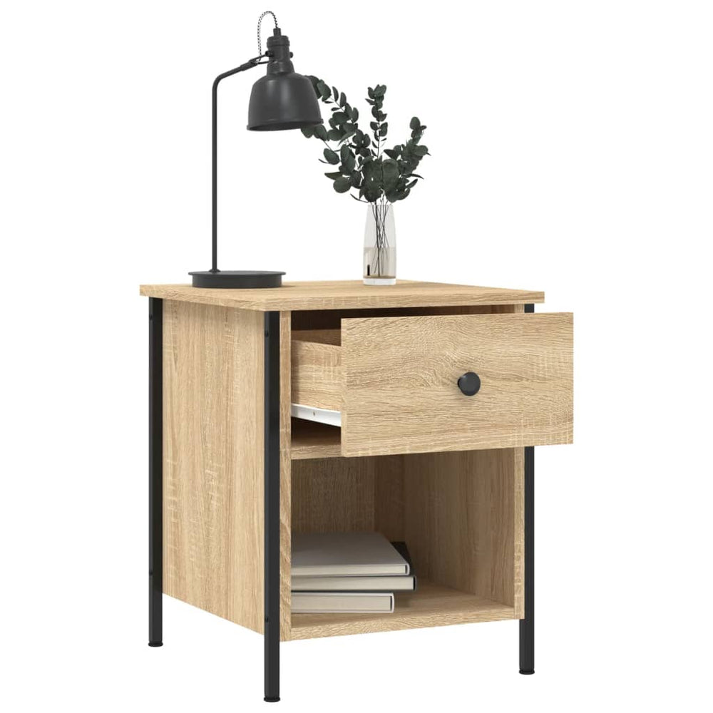 Nachtkastjes 2 st 40x42x50 cm bewerkt hout sonoma eikenkleurig MeubelReus