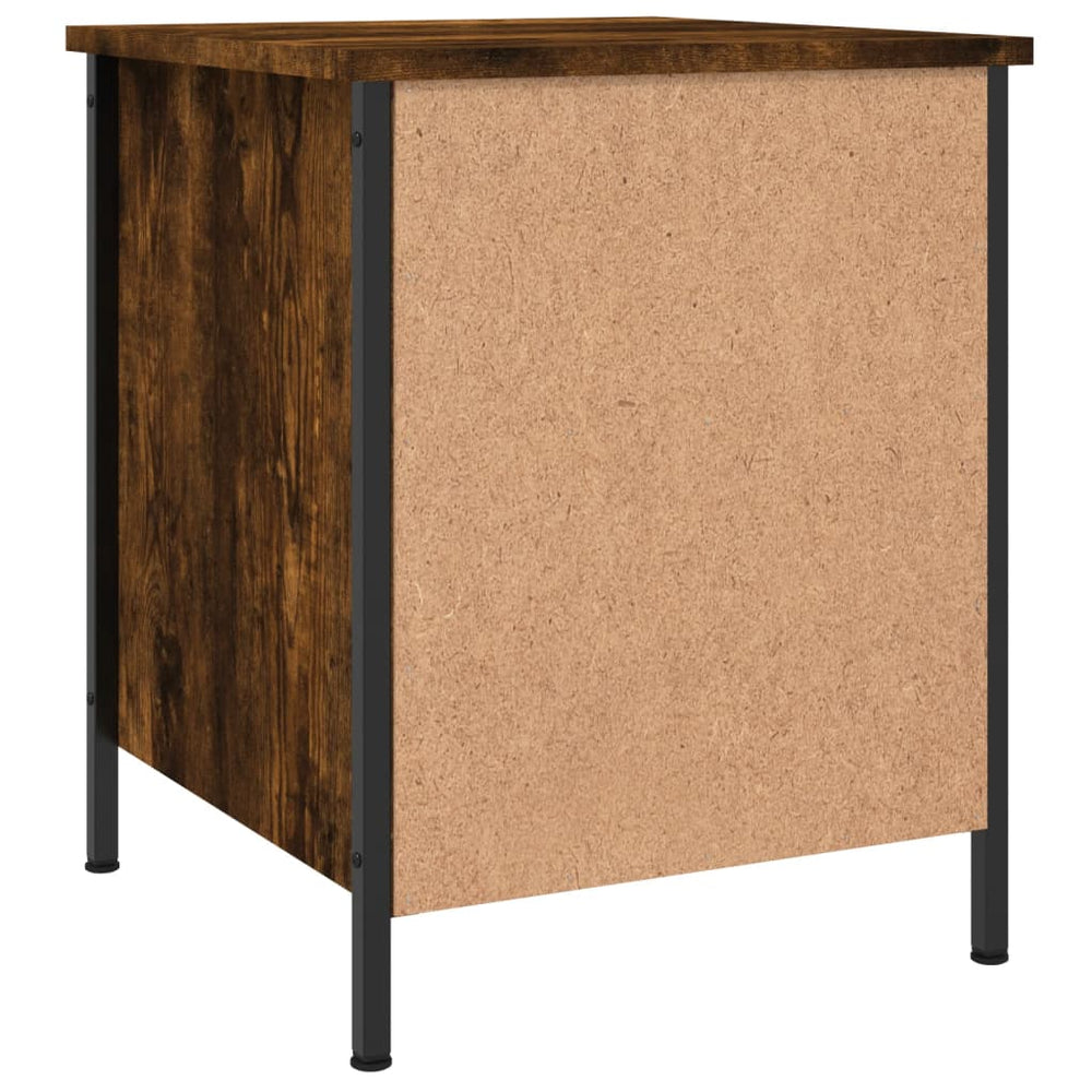 Nachtkastje 40x42x50 cm bewerkt hout gerookt eikenkleurig MeubelReus