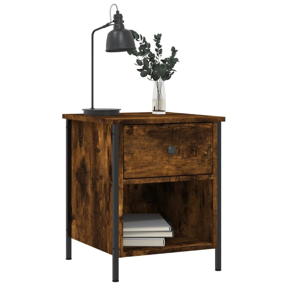 Nachtkastjes 2 st 40x42x50 cm bewerkt hout gerookt eikenkleurig MeubelReus
