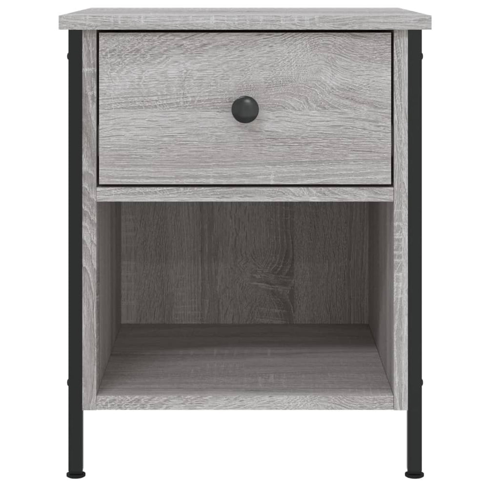 Nachtkastje 40x42x50 cm bewerkt hout grijs sonoma eikenkleurig MeubelReus