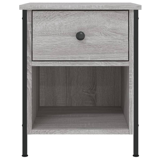 Nachtkastje 40x42x50 cm bewerkt hout grijs sonoma eikenkleurig MeubelReus