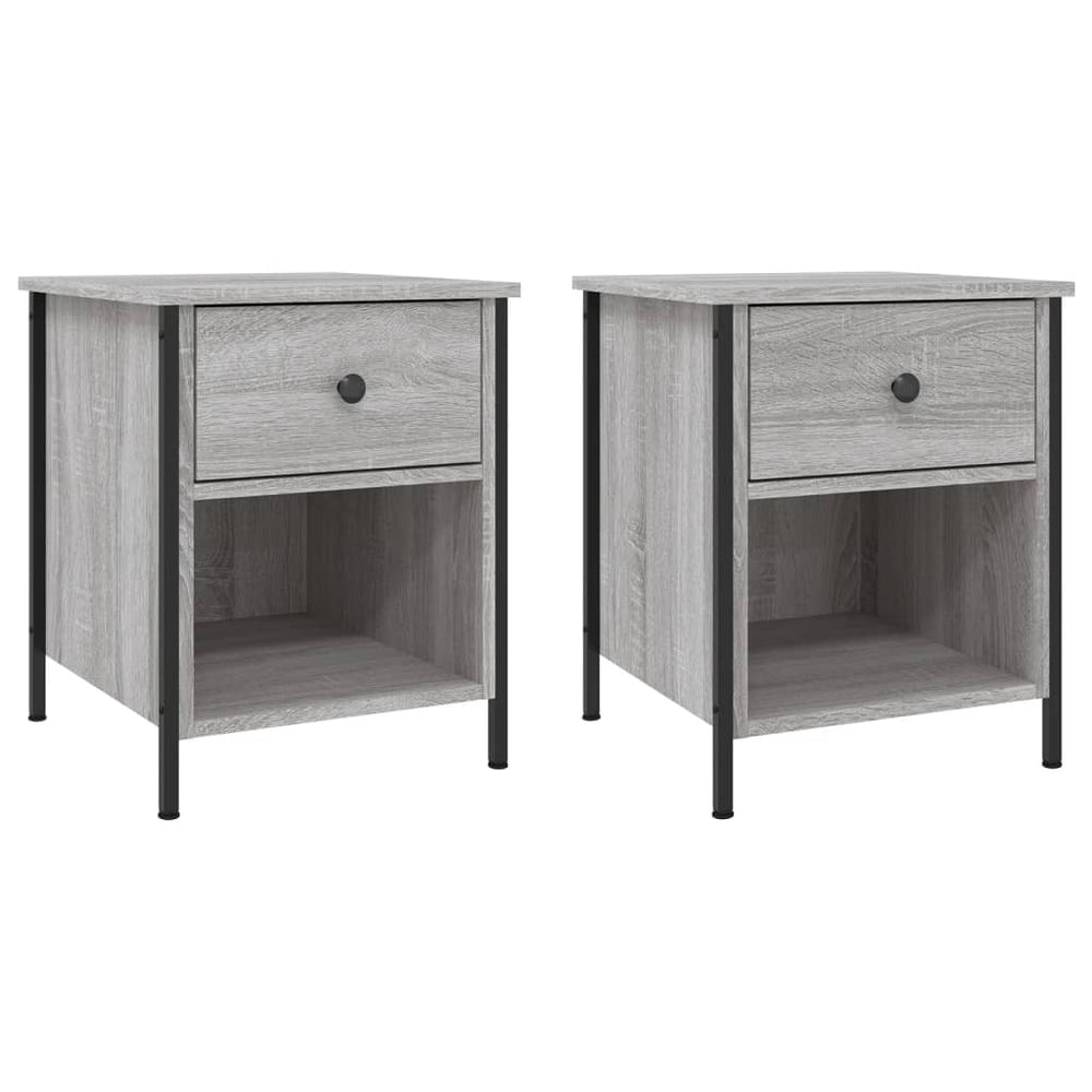 Nachtkastjes 2 st 40x42x50 cm bewerkt hout grijs sonoma eiken MeubelReus