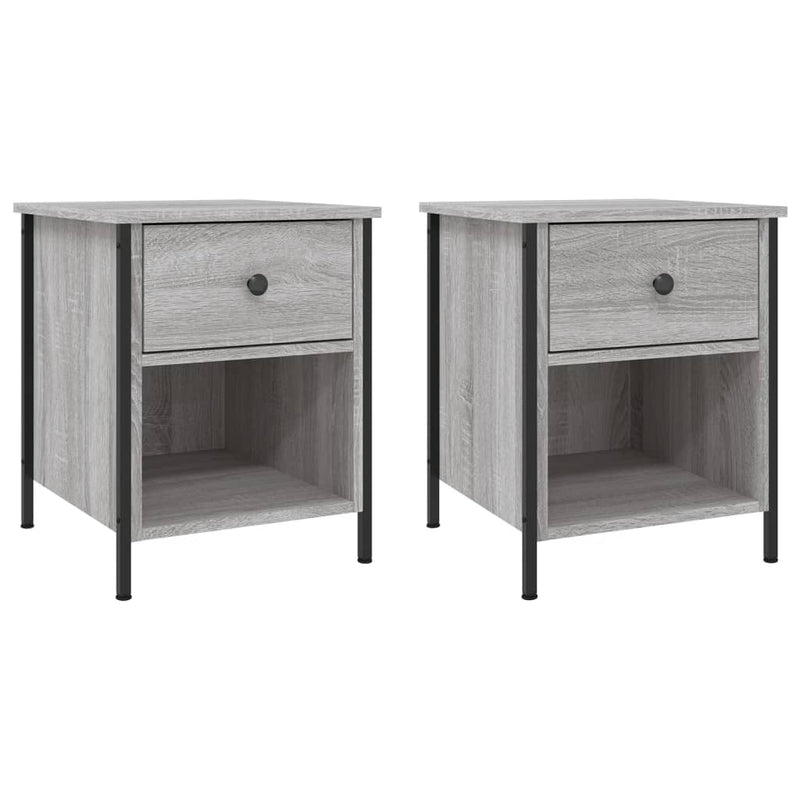 Nachtkastjes 2 st 40x42x50 cm bewerkt hout grijs sonoma eiken MeubelReus