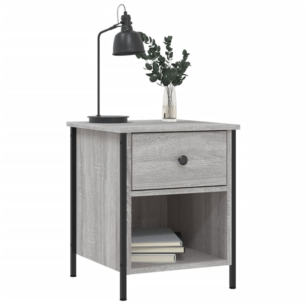 Nachtkastjes 2 st 40x42x50 cm bewerkt hout grijs sonoma eiken MeubelReus