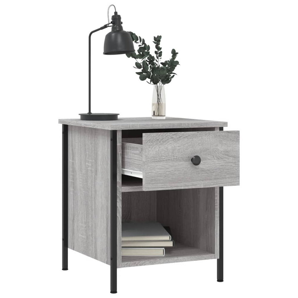 Nachtkastjes 2 st 40x42x50 cm bewerkt hout grijs sonoma eiken MeubelReus