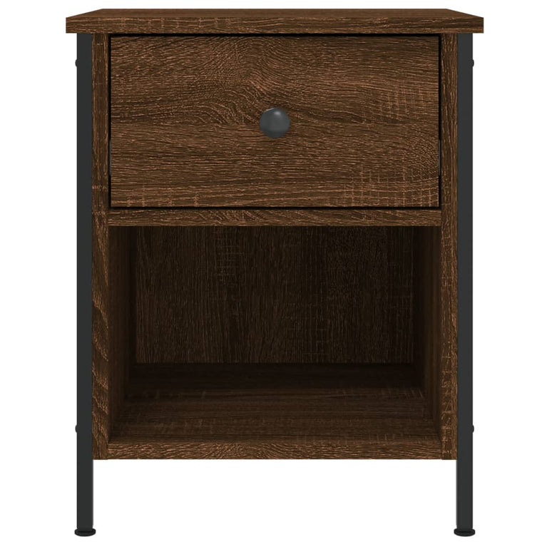 Nachtkastje 40x42x50 cm bewerkt hout bruin eikenkleur MeubelReus